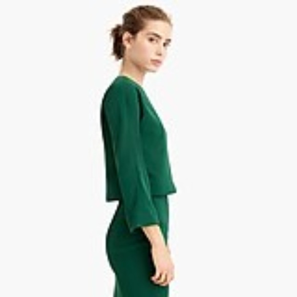 NWT J. Crew Cropped long-sleeve top, 365 crepe, 0 - Picture 3 of 6